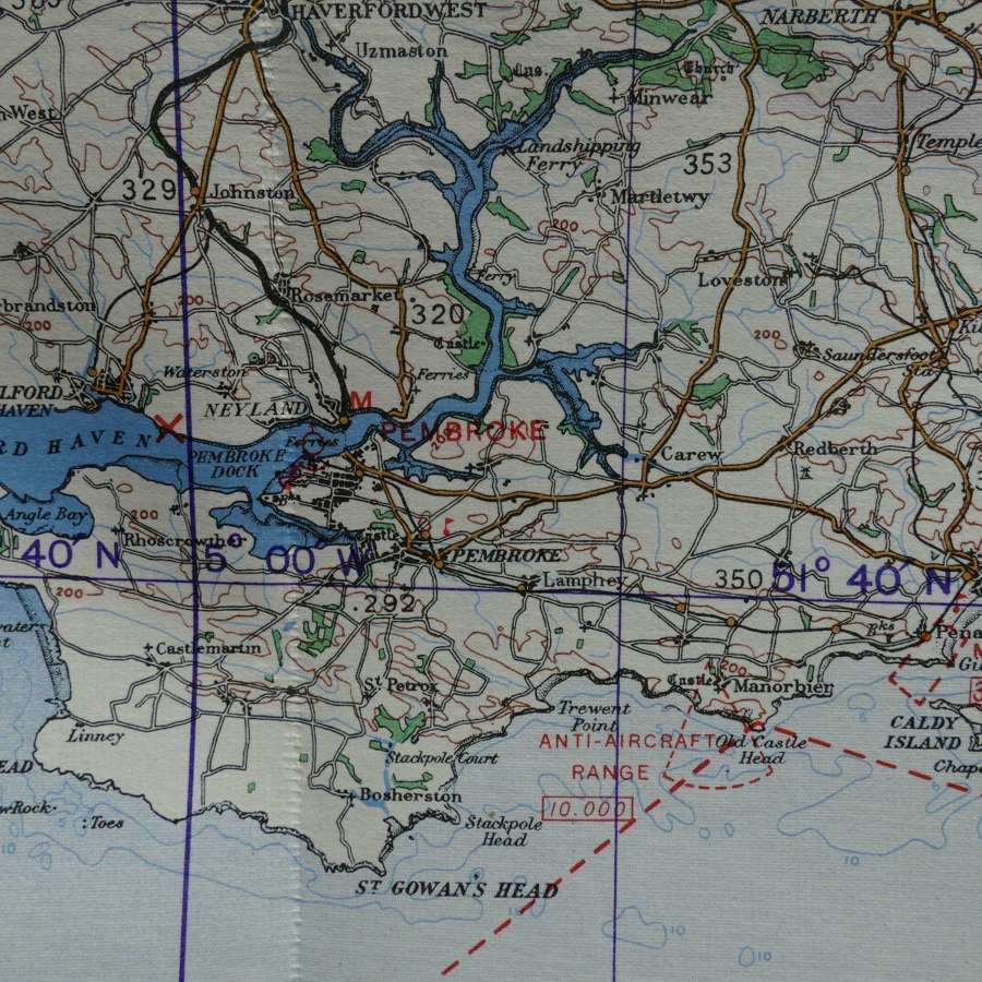 RAF flight map, England, South Wales