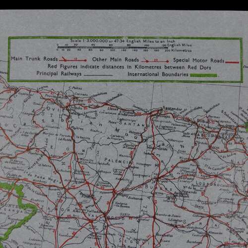 RAF tissue paper escape & evasion map, Spain