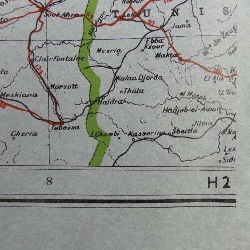 RAF tissue paper escape & evasion map, Spain