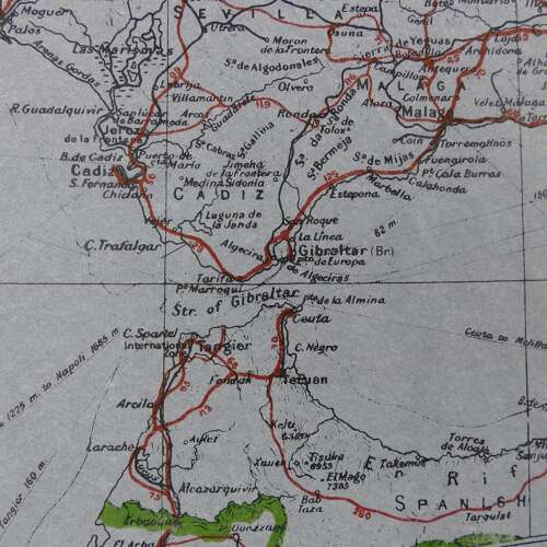 RAF tissue paper escape & evasion map, Spain