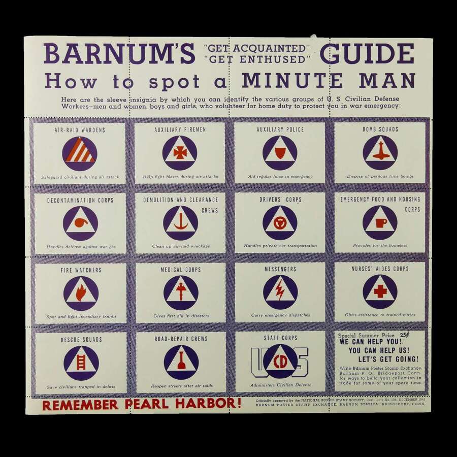 US Home Front Civil Defence sticker sheets